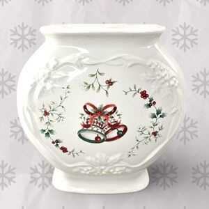 Pfaltzgraff Winterberry Sculpted Christmas Bell Cookie Jar Base 🎄🔔